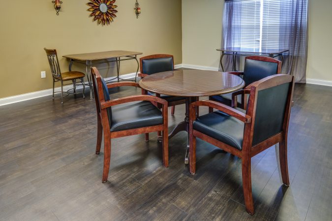 Community room with dining tables