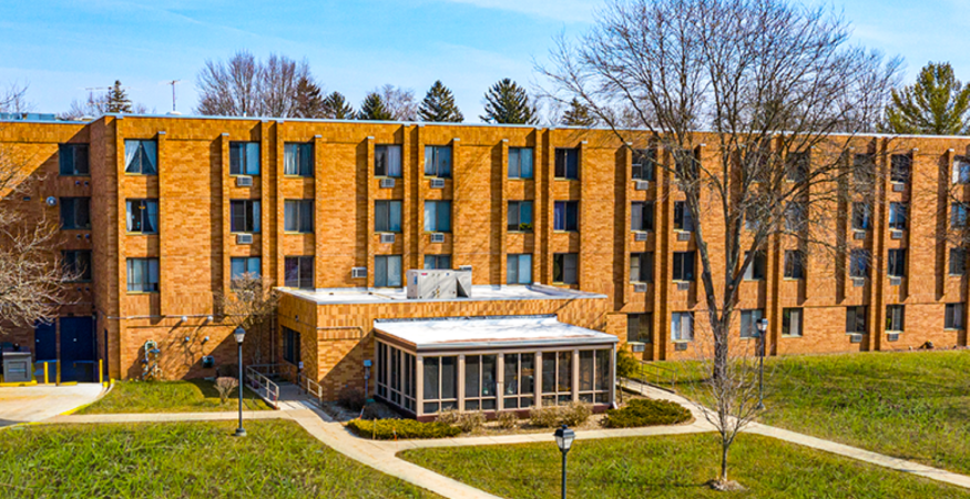 Exterior of apartment building